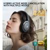 imageAtom Max  Hybrid Active Noise Cancelling Headphones HiRes Audio Wireless OverEar Foldable 45H Playtime Fast Charging Customize via an App Bluetooth v54 ANC Headphones BlackBlack