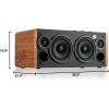 imageEdifier D12 Integrated Desktop Computer Speakers with Bluetooth 50 Wireless Stereo Tabletop Speaker 70 Watts RMS with Subwoofer Line Out RCA Aux Input for PC Monitor Laptop  Wooden Enclosurewooden