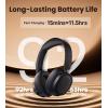 imageEdifier ES850NB Active Noise Cancelling Headphones Over Ear Bluetooth Headset 92H Playtime Wired ampamp Wireless HiRes Audio Certified Fast Charging Clear Calls for Home Office Travel BlackBlack