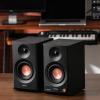 imageEdifier MR3 Powered Studio Monitor Speakers HiRes Audio Certified Bluetooth V54 Active Bookshelf Loudspeakers 20 Computer Speaker with Headphone Output RCA AUX Balanced TRS Input  Black PairBlack