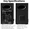 imageEdifier MR5 20 Studio Monitor Bookshelf Speakers 110WRMS HiRes Audio Bluetooth 60 3Way Active Design Room Compensation XLRTRSRCA Inputs Compact Size for Home Studio ampamp Music  BlackBlack