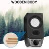 imageEdifier R19BT 20 PC Speaker System with Wooden Cabinet Bluetooth 53 Full Stereo Sound Strong Bass Volume Control 35mm InputUSBA Sound Card for ComputerTVSmartphoneTablet  Black