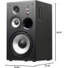 imageEdifier R2850DB Powered Bluetooth Bookshelf Speakers Active NearField Studio Monitors 150W RMS 3Way Sound Monitor Speaker with Subwoofer Line Out Black Pair