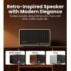 imageEdifier S300 Wireless HiFi Tabletop Speaker with AirPlay 2 for MultiRoom ampamp Stereo Pairing LDAC HiRes Audio 80W Power Bluetooth 54 USBC AUX Inputs Retro Design with Remote  Black WalnutIvory