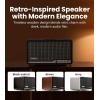 imageEdifier S300 Wireless HiFi Tabletop Speaker with AirPlay 2 for MultiRoom ampamp Stereo Pairing LDAC HiRes Audio 80W Power Bluetooth 54 USBC AUX Inputs Retro Design with Remote  Black WalnutBlack