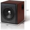 imageEdifier S350DB Wireless Bluetooth Speaker System Bookshelf Speakers Set 150W RMS Output Connect with OpticalCoaxialBluetoothDual RCARedbrown