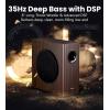 imageEdifier T5s Powered Active Subwoofer with 70W RMS 8quot LongThrow Woofer Deep Bass 35Hz Speaker Builtin Amp Low Distortion Phase Selector ampamp EnergyEfficient for Home ampamp Studio Audio BlackBrown