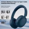 imageEdifier V80 Hybrid Active Noise Cancelling Headphones True Wireless Over Ear Bluetooth Headset with 45H Playtime HiRes Audio Fast Charging Multipoint Connection for Travel Home Office NavyNavy