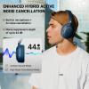 imageEdifier V80 Hybrid Active Noise Cancelling Headphones True Wireless Over Ear Bluetooth Headset with 45H Playtime HiRes Audio Fast Charging Multipoint Connection for Travel Home Office NavyNavy