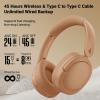 imageEdifier V80 Hybrid Active Noise Cancelling Headphones True Wireless Over Ear Bluetooth Headset with 45H Playtime HiRes Audio Fast Charging Multipoint Connection for Travel Home Office NavyBrown