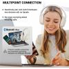 imageEdifier V80 Hybrid Active Noise Cancelling Headphones True Wireless Over Ear Bluetooth Headset with 45H Playtime HiRes Audio Fast Charging Multipoint Connection for Travel Home Office NavyIvory