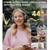 imageEdifier W800BT Pro Hybrid Active Noise Cancelling Headphones  HiRes Audio  AI Call Noise Cancellation  45H Playtime  Fast Charging  Foldable  Wireless OverEar Bluetooth 54 Headphones  IvoryGray