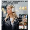 imageEdifier W800BT Pro Hybrid Active Noise Cancelling Headphones  HiRes Audio  AI Call Noise Cancellation  45H Playtime  Fast Charging  Foldable  Wireless OverEar Bluetooth 54 Headphones  IvoryIvory