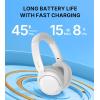 imageEdifier W800BT SE Wireless OverEar Bluetooth 54 Headphones  AI Call Noise Cancellation  45H Playtime  Fast Charging  Dual Device Game Mode  Foldable  WhiteWhite