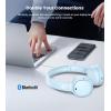 imageEdifier WH500 Wireless OnEar Headphones with Foldable Lightweight Design and Solid Bass Bluetooth Headset with Microphone 40H Music Playtime and Custom EQ via App for Home Office Travel WhiteBlue
