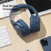 imageEdifier WH700NB Wireless Active Noise Cancellation OverEar Headphones Bluetooth 53 Foldable Lightweight Headset Dual Device Connection 68Hour Battery Life for Travel Home Office  Navy Bluenavy