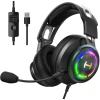 imageEdifier 71 HiRes Sound PC Gaming Headset Weird USB OverEar Headphone Noise Cancelling Mic RGB Light for PC PS4 Laptop Mac DesktopBlack2