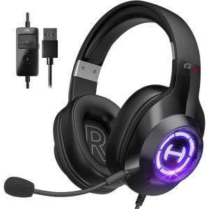 imageEdifier 71 HiRes Sound PC Gaming Headset Weird USB OverEar Headphone Noise Cancelling Mic RGB Light for PC PS4 Laptop Mac DesktopBEDG2 II