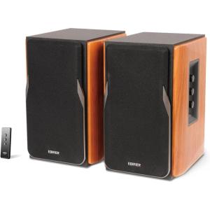 imageEdifier R1380T Powered Bookshelf Speakers 20 Stereo Active Near Field Monitors Studio Monitor Speaker 42 Watts RMS BrownBrown