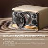 imageEdifier D32 Tabletop Wireless Speakers 60W RMS HiRes Audio Bluetooth 53 Speaker Support LDAC Portable Retro Wooden Compatible with AirPlay2 USBC and AUX Inputs 11 Hours Playtime BlackWhite