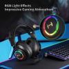 imageEdifier G35 PC Gaming Headset HiRes Sound Quality USB OverEar Headphone with 71 Surrounding Sound 50mm Hybrid Driver ENC Noise Cancelling Mic 168m RGB Light for PC PS4 Mac Laptop Desktop Black