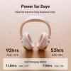 imageEdifier Active Noise Cancelling Headphones Over Ear Bluetooth Headset 92H Playtime Wired ampamp Wireless HiRes Audio Certified Fast Charging Clear Calls for Home Office Travel Pink