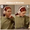 imageEdifier Active Noise Cancelling Headphones Over Ear Bluetooth Headset 92H Playtime Wired ampamp Wireless HiRes Audio Certified Fast Charging Clear Calls for Home Office Travel Pink