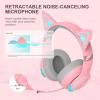 imageEdifier G5BT CAT Wireless Bluetooth Gaming Headset with Mic Wired Over Ear Headphones with Detachable Cat Ear RGB Light for PC PS5 PS4 Nintendo Switch PinkPink
