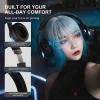 imageEdifier G5BT Wireless Gaming Headset Over Ear Bluetooth Headphones with Retractable Dual Mic for PCPS4Mobile Phone 35mm Audio Jack RGB Light  Black