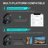 imageEdifier G5BT Wireless Gaming Headset Over Ear Bluetooth Headphones with Retractable Dual Mic for PCPS4Mobile Phone 35mm Audio Jack RGB Light  Black