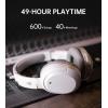 imageEdifier W820NB Hybrid Active Noise Cancelling Headphones  HiRes Audio  49H Playtime  Wireless Over Ear Bluetooth Headphones for PhoneCall  White