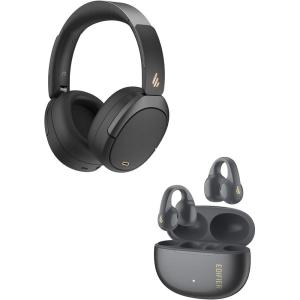 imageEdifier W80 Over Ear Headphones Black R1 OpenEar True Wireless Earbuds Gray