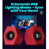 imageEdifier Hecate RGB Gaming Speakers 32W Peak Power Bluetooth 51 GameMovieMusic Modes 12 RGB Lighting Effects Compact Design for PCPS4Desktop  Redred