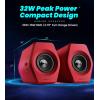 imageEdifier Hecate RGB Gaming Speakers 32W Peak Power Bluetooth 51 GameMovieMusic Modes 12 RGB Lighting Effects Compact Design for PCPS4Desktop  Redred