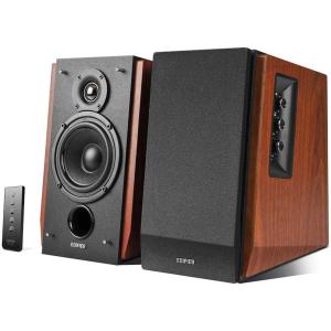 imageEdifier Amplified Bluetooth Bookshelf Speaker System 20 Powered Active Speakers 66 Watt RMS  Wooden