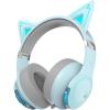 imageEdifier G5BT CAT Wireless Bluetooth Gaming Headset with Mic Wired Cat Ear Headphones Over Ear Headphones with Detachable Cat Ear RGB Light for PC PS5 PS4 Nintendo SwitchSky Blue