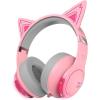 imageEdifier G5BT CAT Wireless Bluetooth Gaming Headset with Mic Wired Over Ear Headphones with Detachable Cat Ear RGB Light for PC PS5 PS4 Nintendo Switch PinkPink