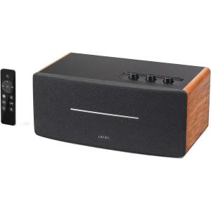 imageEdifier D12 Integrated Desktop Computer Speakers with Bluetooth 50 Wireless Stereo Tabletop Speaker 70 Watts RMS with Subwoofer Line Out RCA Aux Input for PC Monitor Laptop  Wooden Enclosurewooden