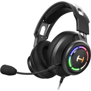 imageEdifier G35 PC Gaming Headset HiRes Sound Quality USB OverEar Headphone with 71 Surrounding Sound 50mm Hybrid Driver ENC Noise Cancelling Mic 168m RGB Light for PC PS4 Mac Laptop Desktop Black