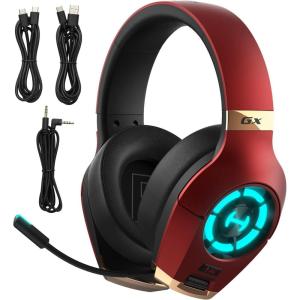 imageEdifier Hecate GX HiRes Gaming Headset for PS4 PS5 PCSwitchXbox Gamepad  USBTypeC35mm Wired Gaming Headphones with Microphone RGB Lighting  ENC Noise Cancelling  50mm Driver Red