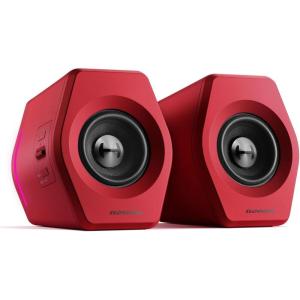 imageEdifier Hecate RGB Gaming Speakers 32W Peak Power Bluetooth 51 GameMovieMusic Modes 12 RGB Lighting Effects Compact Design for PCPS4Desktop  Redred