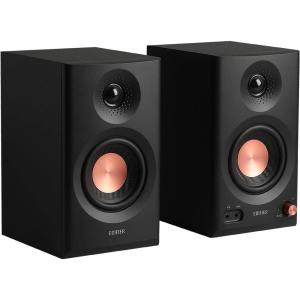 imageEdifier MR3 Powered Studio Monitor Speakers HiRes Audio Certified Bluetooth V54 Active Bookshelf Loudspeakers 20 Computer Speaker with Headphone Output RCA AUX Balanced TRS Input  Black PairBlack