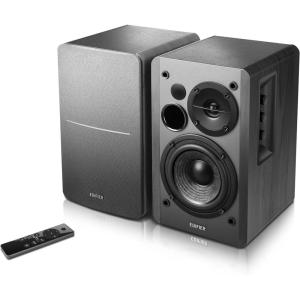 imageEdifier R1280DB Bluetooth Wireless 20 Book Shelf Speakers in Piano Black finish  42 Watts  Optical Input  Includes Remote Control Speaker Wire and Audio Cable 4003059