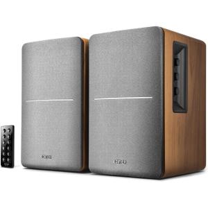 imageEdifier R1280DB Powered Bluetooth Bookshelf Speakers  Optical Input  Wireless Studio Monitors  4 Inch Near Field Speaker  42w RMS  Wood Grain