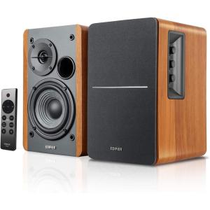 imageEdifier R1280DBs Active Bluetooth Bookshelf Speakers  Optical Input  20 Wireless Studio Monitor Speaker  42W RMS with Subwoofer Line Out  Wood Grainwood