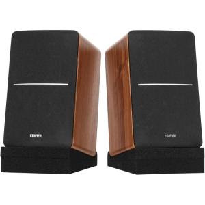 imageEdifier R1280T Powered Bookshelf Speakers with SS5 Studio Monitor Isolation Pads 1 Pair 42 Watts RMS 20 Active Near Field Monitors and Foam Tilted Tabletop Speaker Stands Set