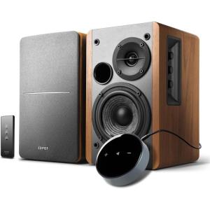 imageEdifier R1280Ts Powered Bookshelf Speakers  20 Stereo Active Near Field Monitors  Studio Monitor Speaker  42 Watts RMS with Subwoofer Line Out  Wooden Enclosurewith WiiM Mini WiFi Audio Streamer