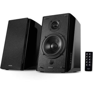 imageEdifier R2000DB Active Bluetooth Bookshelf Speakers  Optical Input  20 Wireless NearField Studio Monitor Speaker  120 Watts RMS with 5 Large Woofer  BlackBlack
