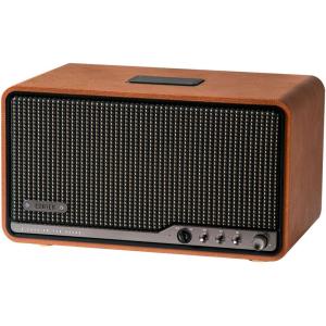 imageEdifier S300 Wireless HiFi Tabletop Speaker with AirPlay 2 for MultiRoom ampamp Stereo Pairing LDAC HiRes Audio 80W Power Bluetooth 54 USBC AUX Inputs Retro Design with Remote  Black WalnutBrown