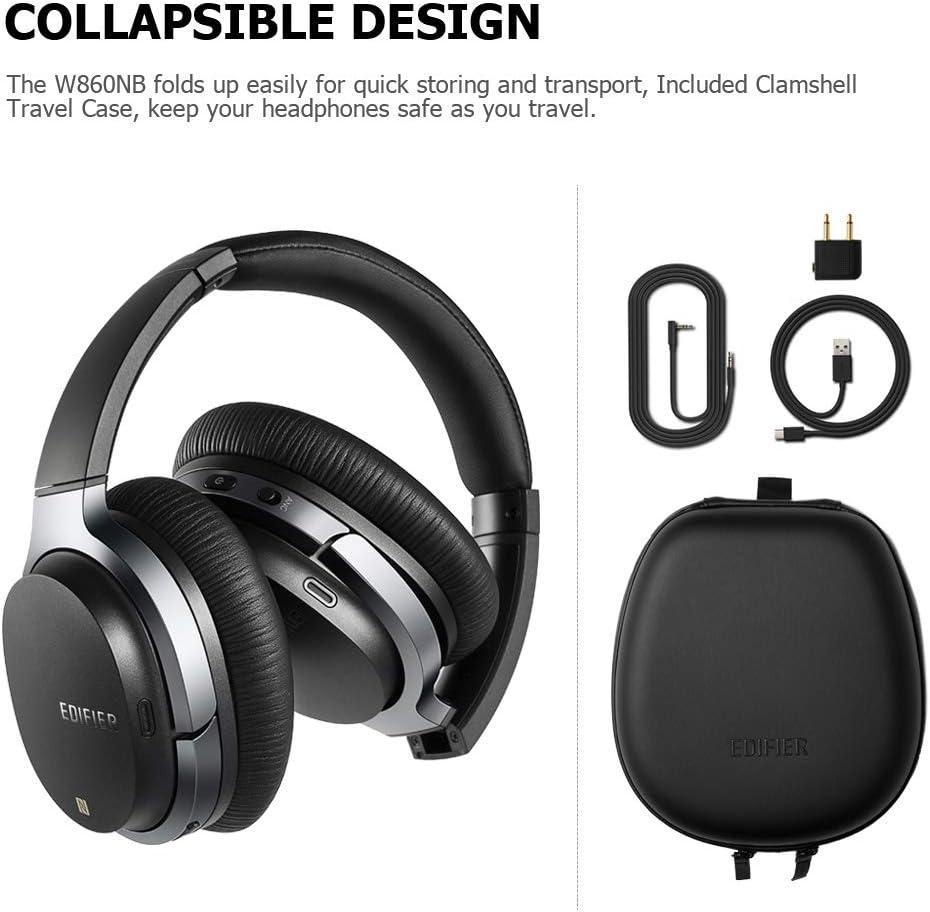 imageEdifier W860NB Wireless Active Noise Cancelling Headphones with Microphone Hybrid ANC Bluetooth Earphones with Touch Control for TV Computer Cellphones